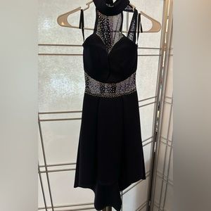 Perfect formal/prom dress. Navy blue, embellished, size 0. Worn once. Great cond